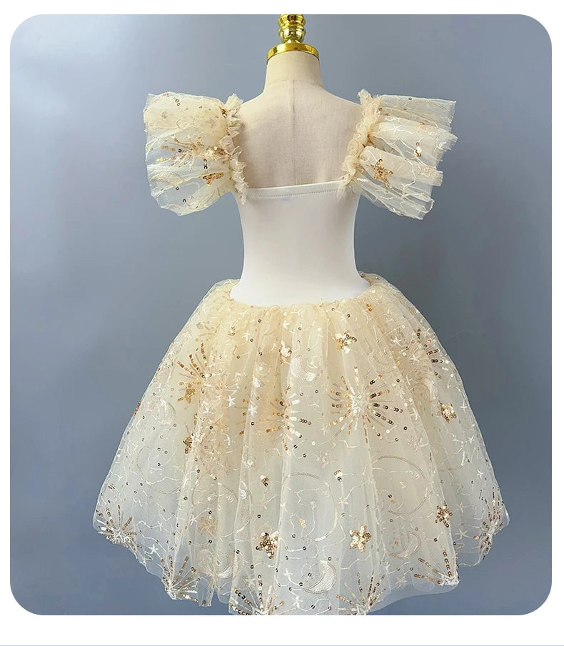 XiuLou Romantic Gold Sequin Tutu