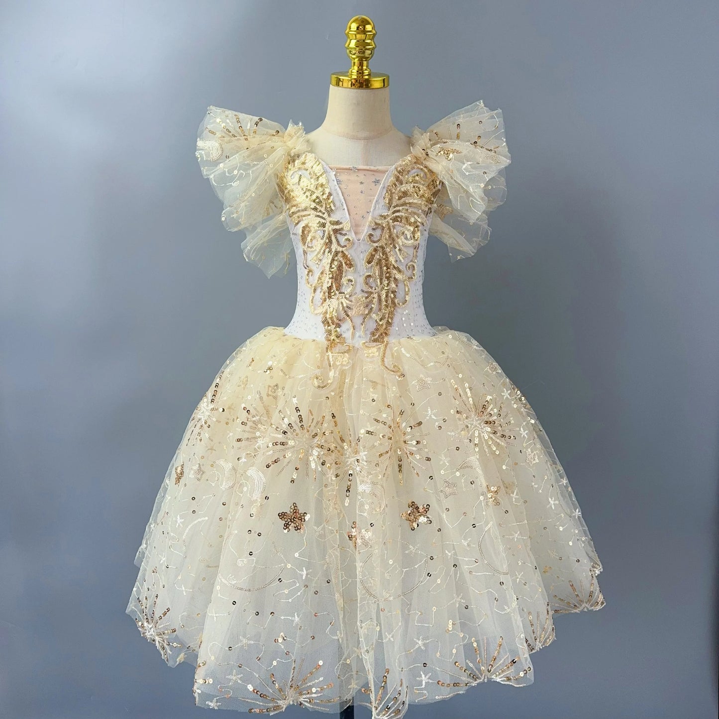 XiuLou Romantic Gold Sequin Tutu