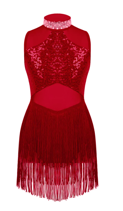 Iefiel Decorated Collar Tassel Hem Dress