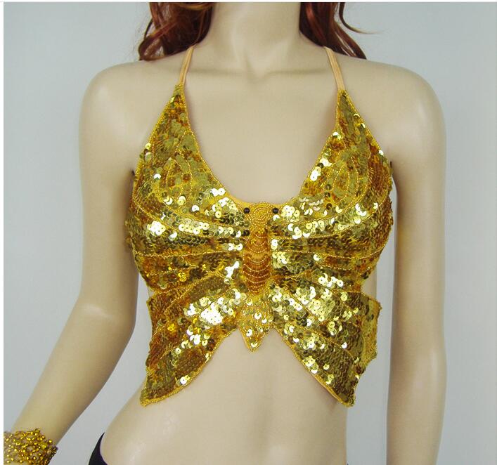 Sequined Butterfly Wrap Top