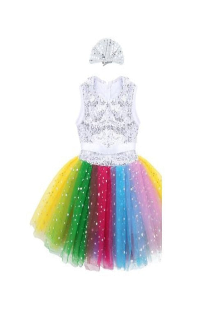 Freebiliy Sleeveless Rainbow Dress