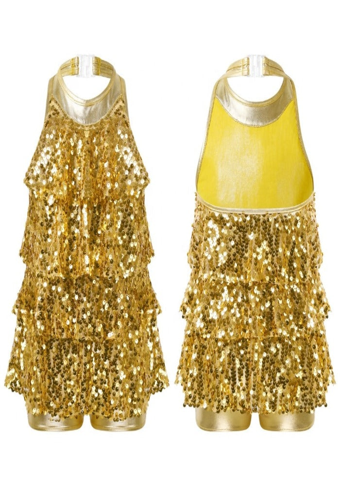 Iefiel Halter Sequin Jazz Costume