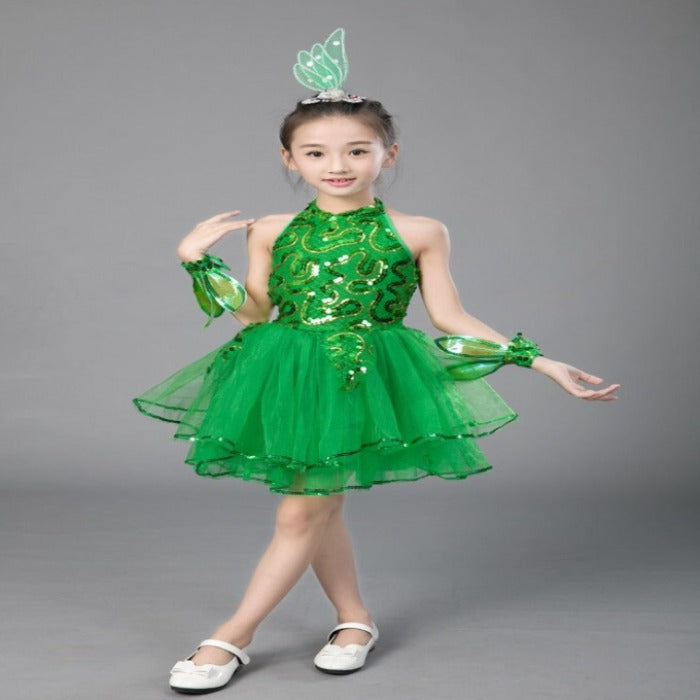 NantDance Green & Gold Sequin Dress